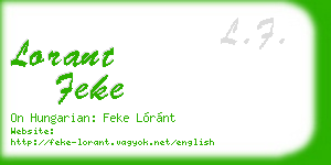 lorant feke business card