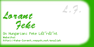 lorant feke business card